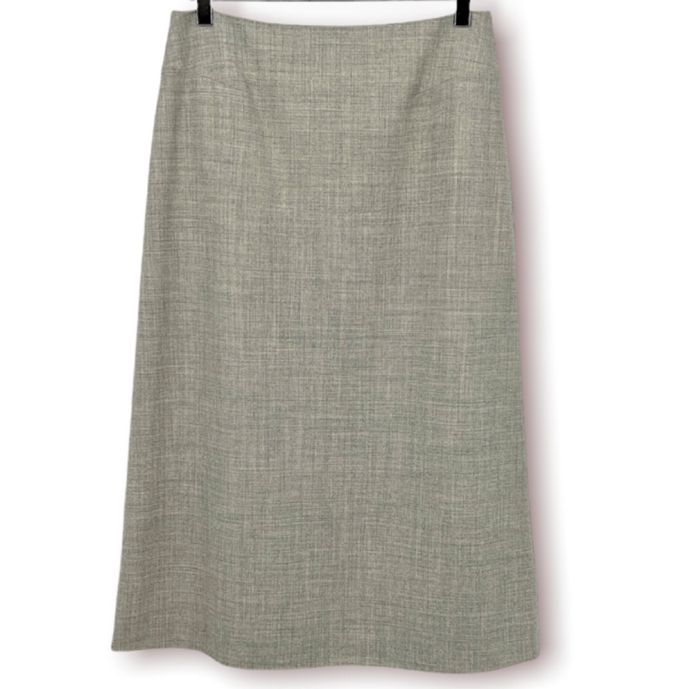 TSE Gray Wool Blend Midi Straight Skirt Career Business Size 6